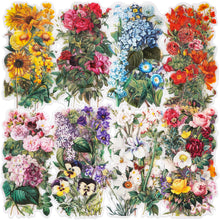 Load image into Gallery viewer, Knaid 100 Pieces Vintage Flower Stickers Set - Big 3.4" Waterproof Clear Botanical Floral Journaling Sticker for Scrapbooking Junk Journal Supplies Bullet Journals Planner Collage Laptop Paper Crafts