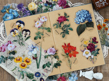 Load image into Gallery viewer, Knaid 100 Pieces Vintage Flower Stickers Set - Big 3.4" Waterproof Clear Botanical Floral Journaling Sticker for Scrapbooking Junk Journal Supplies Bullet Journals Planner Collage Laptop Paper Crafts