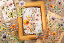 Load image into Gallery viewer, Knaid 120 Pieces Watercolor Flower Stickers Set - Big 4.7" Waterproof Clear Botanical Floral Journaling Sticker for Scrapbook Junk Journal Supplies Bullet Journals Planner Collage Laptop Paper Crafts