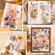 Load image into Gallery viewer, Knaid 120 Pieces Watercolor Flower Stickers Set - Big 4.7" Waterproof Clear Botanical Floral Journaling Sticker for Scrapbook Junk Journal Supplies Bullet Journals Planner Collage Laptop Paper Crafts