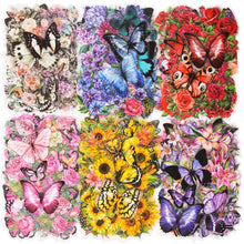 Load image into Gallery viewer, Knaid 300 Pieces Assorted Butterfly and Flower Stickers, Transparent Butterflies Floral Resin Decals Aesthetic Journaling Scrapbook Stickers for Card Making Bullet Junk Journal Planner Craft Supplies