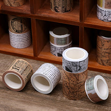 Load image into Gallery viewer, Knaid Vintage Washi Tape Set, Assorted 5 Rolls of Decorative Colored Masking Tapes for Scrapbooking, DIY Decor and Crafts, Bullet Journals, Planners, Junk Journal, Gift Wrapping