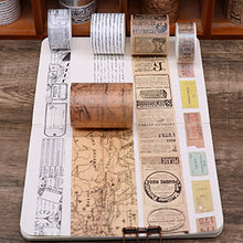 Load image into Gallery viewer, Knaid Vintage Washi Tape Set, Assorted 5 Rolls of Decorative Colored Masking Tapes for Scrapbooking, DIY Decor and Crafts, Bullet Journals, Planners, Junk Journal, Gift Wrapping