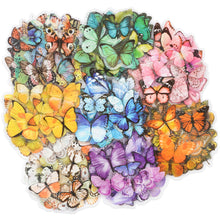 Load image into Gallery viewer, Knaid Butterfly Stickers Set (320 Pieces) Transparent Colorful Butterflies Resin Stickers Decals for Nature Scrapbook Supplies Junk Journal Bullet Journals Planners Laptops Paper Crafts