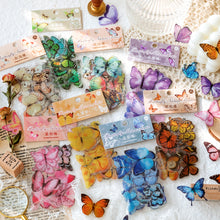 Load image into Gallery viewer, Knaid Butterfly Stickers Set (320 Pieces) Transparent Colorful Butterflies Resin Stickers Decals for Nature Scrapbook Supplies Junk Journal Bullet Journals Planners Laptops Paper Crafts