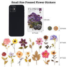 Load image into Gallery viewer, Knaid Pressed Flower Themed Stickers Set (320 Pieces) Dried Flowers Resin Stickers Decals Floral Botanical Journaling Stickers for Scrapbook Supplies Junk Journal Bullet Journal Planner Laptops