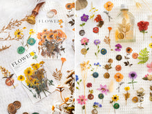 Load image into Gallery viewer, Knaid Pressed Flower Themed Stickers Set (320 Pieces) Dried Flowers Resin Stickers Decals Floral Botanical Journaling Stickers for Scrapbook Supplies Junk Journal Bullet Journal Planner Laptops