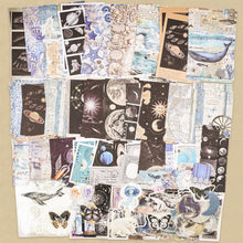 Load image into Gallery viewer, Knaid 200 Pieces Vintage Ephemera Bundle Junk Journal Kit Scrapbook Supplies Paper Sticker Material Pack for Art Journaling Bullet Journals Planners Collage Craft Notebooks Decoupage Album Crafter Gifts (Black & Blue)