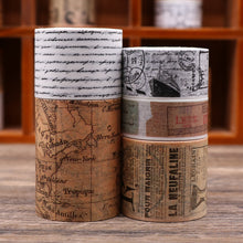 Load image into Gallery viewer, Knaid Vintage Washi Tape Set, Assorted 5 Rolls of Decorative Colored Masking Tapes for Scrapbooking, DIY Decor and Crafts, Bullet Journals, Planners, Junk Journal, Gift Wrapping