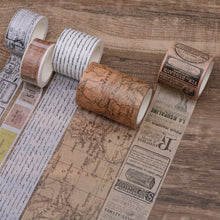 Load image into Gallery viewer, Knaid Vintage Washi Tape Set, Assorted 5 Rolls of Decorative Colored Masking Tapes for Scrapbooking, DIY Decor and Crafts, Bullet Journals, Planners, Junk Journal, Gift Wrapping