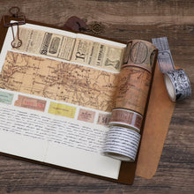 Load image into Gallery viewer, Knaid Vintage Washi Tape Set, Assorted 5 Rolls of Decorative Colored Masking Tapes for Scrapbooking, DIY Decor and Crafts, Bullet Journals, Planners, Junk Journal, Gift Wrapping