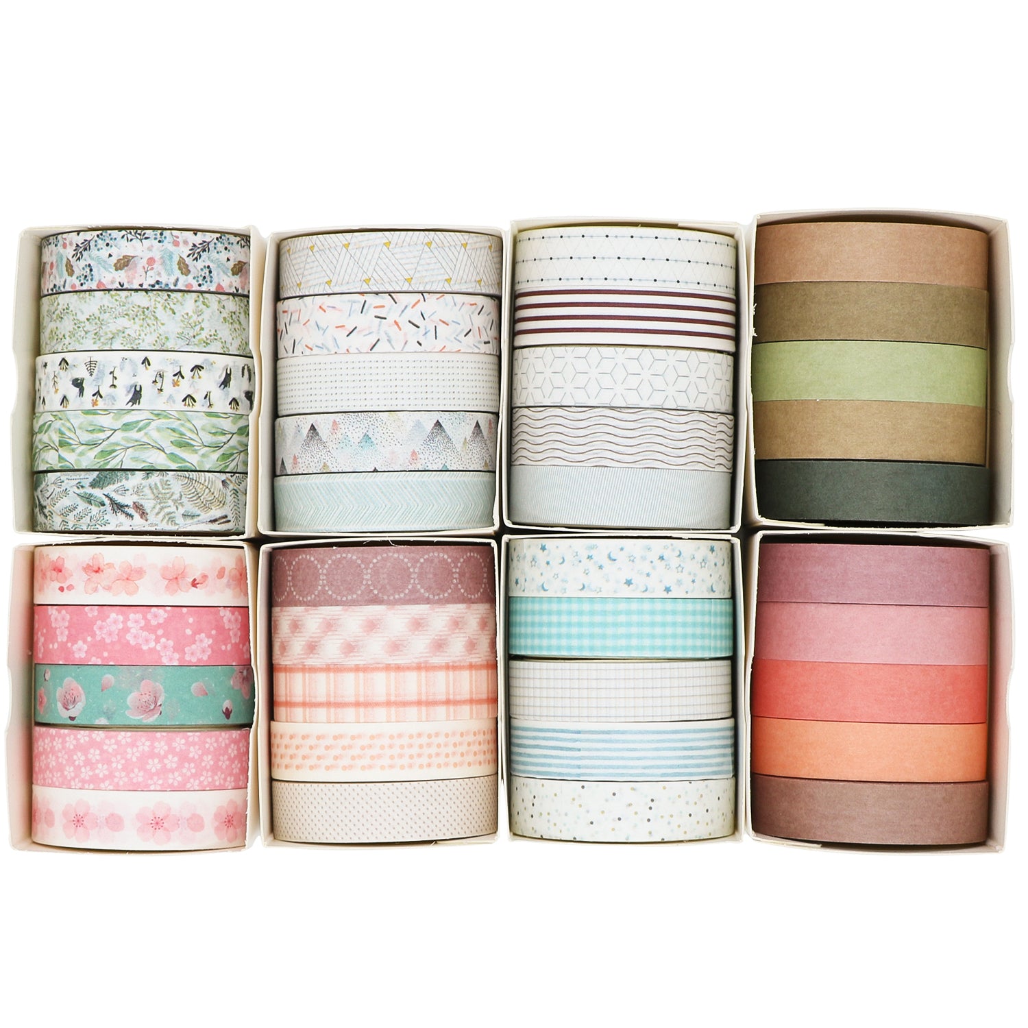 Knaid 40 Rolls of Slim Washi Tape Gift Box Set, Decorative Paper Tapes