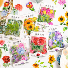 Load image into Gallery viewer, Knaid 600 Pieces Clear Flower Stickers Set, Transparent Floral Botanical Aesthetic Journaling Stickers for Nature Scrapbook Supplies Card Making Junk Journal Bullet Journal Planner DIY Crafts
