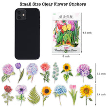 Load image into Gallery viewer, Knaid 600 Pieces Clear Flower Stickers Set, Transparent Floral Botanical Aesthetic Journaling Stickers for Nature Scrapbook Supplies Card Making Junk Journal Bullet Journal Planner DIY Crafts
