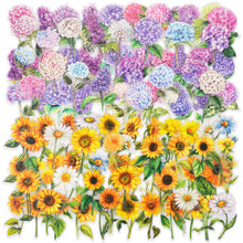 Load image into Gallery viewer, Knaid 600 Pieces Clear Flower Stickers Set, Transparent Floral Botanical Aesthetic Journaling Stickers for Nature Scrapbook Supplies Card Making Junk Journal Bullet Journal Planner DIY Crafts
