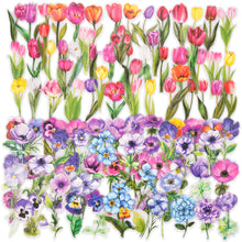 Load image into Gallery viewer, Knaid 600 Pieces Clear Flower Stickers Set, Transparent Floral Botanical Aesthetic Journaling Stickers for Nature Scrapbook Supplies Card Making Junk Journal Bullet Journal Planner DIY Crafts
