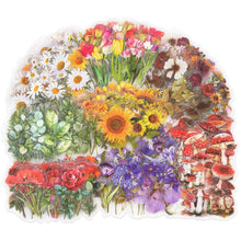 Load image into Gallery viewer, Knaid Botanical Stickers Set (320 Pieces) Pressed Flower Resin Decals Transparent Daisy Tulip Eucalyptus Leaf Mushroom Journaling Sticker for Scrapbook Card Making Junk Journal Bullet Journal Planner
