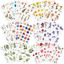 Load image into Gallery viewer, Knaid Pressed Flower Themed Stickers (Assorted 486 Pieces, 36 Sheets) Dried Floral Resin Stickers Decals Botanical Journaling Sticker for Scrapbook Supplies Junk Journal Bullet Journal Planner Laptop
