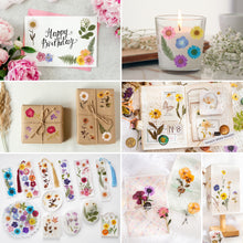 Load image into Gallery viewer, Knaid Pressed Flower Themed Stickers (Assorted 486 Pieces, 36 Sheets) Dried Floral Resin Stickers Decals Botanical Journaling Sticker for Scrapbook Supplies Junk Journal Bullet Journal Planner Laptop
