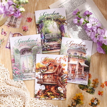 Load image into Gallery viewer, Knaid Scenery Sticker Set (490+ Pieces, 80 Sheets) 4 Pack Sticker Books Blooming Windows, Garden Houses, Enchanted Forest, Garden Fences Journaling Stickers for Scrapbook Bullet Junk Journals Planner
