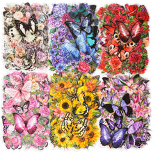 Load image into Gallery viewer, Knaid 300 Pieces Assorted Butterfly and Flower Stickers, Transparent Butterflies Floral Resin Decals Aesthetic Journaling Scrapbook Stickers for Card Making Bullet Junk Journal Planner Craft Supplies
