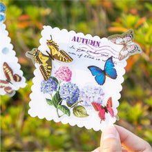 Load image into Gallery viewer, Knaid Butterfly Dragonfly Insects Stickers Set (240 Pieces) - PET Transparent Waterproof Decorative Decals for Scrapbook DIY Crafts Album Bullet Journal Planner Water Bottles Phone Cases Laptops
