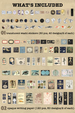 Load image into Gallery viewer, Knaid 200 Pieces Vintage Ephemera Pack Decoupage Paper Junk Journal Kit Scrapbook Planner Sticker Supplies for Art Journaling Bullet Journals Collage Craft Notebooks Album Crafter Gifts (Exploration)
