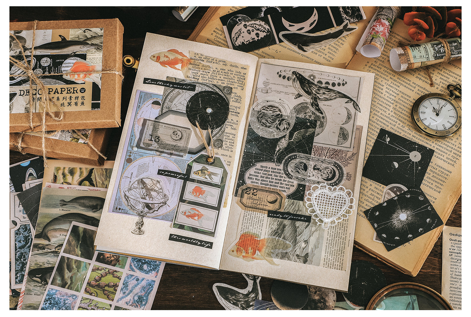 Knaid 200 Pieces Vintage Ephemera Bundle Junk Journal Kit Scrapbook Supplies  Paper Sticker Material Pack for Art Journaling Bullet Journals Planners  Collage Decoupage Crafter Gifts (Cottagecore)