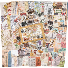 Load image into Gallery viewer, Knaid 200 Pieces Vintage Ephemera Pack Decoupage Paper Junk Journal Kit Scrapbook Planner Sticker Supplies for Art Journaling Bullet Journals Collage Craft Notebooks Album Crafter Gifts (World Memory)
