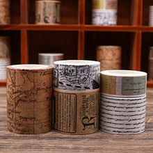 Load image into Gallery viewer, Knaid Vintage Washi Tape Set, Assorted 5 Rolls of Decorative Colored Masking Tapes for Scrapbooking, DIY Decor and Crafts, Bullet Journals, Planners, Junk Journal, Gift Wrapping
