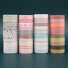 Load image into Gallery viewer, Knaid 40 Rolls of Slim Washi Tape Gift Box Set, Decorative Paper Tapes 10 mm Wide for Scrapbooking, DIY Arts and Crafts, Bullet Journal, Planner, Junk Journal, Notebooks (Pastel)
