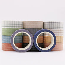 Load image into Gallery viewer, Knaid Grid Washi Tape Set, 14 Rolls of 15 mm Wide Decorative Colored Masking Tapes for Scrapbooking, DIY Decor and Crafts, Bullet Journals, Planners, Junk Journal, Gift Wrapping
