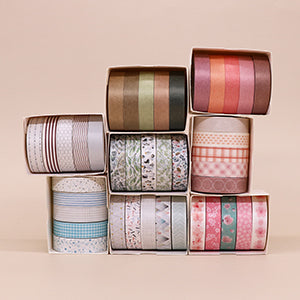 5 Rolls Pastel Washi Tape 49Ft Total Art Skills Crafters Closet. New