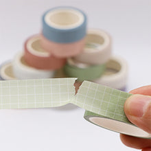 Load image into Gallery viewer, Knaid Grid Washi Tape Set, 14 Rolls of 15 mm Wide Decorative Colored Masking Tapes for Scrapbooking, DIY Decor and Crafts, Bullet Journals, Planners, Junk Journal, Gift Wrapping
