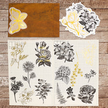 Load image into Gallery viewer, Knaid Botanical Large Gold Foil Stickers Set (120 Pieces) - Flower and Leaves Washi Sticker for Scrapbooking, Kid DIY Arts Crafts, Album, Bullet Journaling, Planners, Calendars and Notebook
