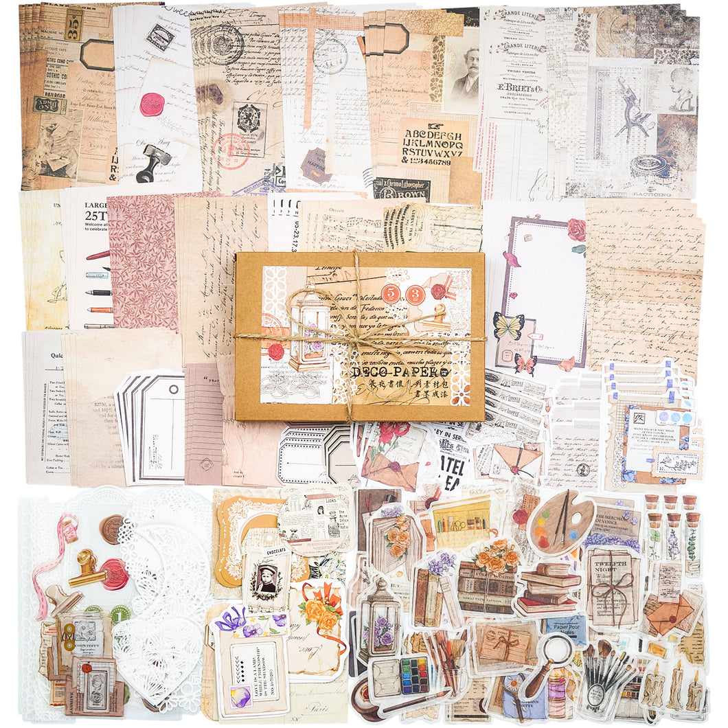 Knaid 260 Pieces Vintage Ephemera Pack Junk Journal Kit Scrapbook Supplies Decoupage Paper Sticker Material for Art Journaling Bullet Journals Planners Collage Craft Notebooks Album Crafter Gifts (Art Life)