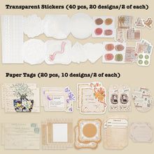 Load image into Gallery viewer, Knaid 260 Pieces Vintage Ephemera Pack Junk Journal Kit Scrapbook Supplies Decoupage Paper Sticker Material for Art Journaling Bullet Journals Planners Collage Craft Notebooks Album Crafter Gifts (Art Life)
