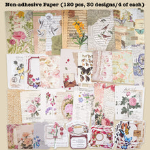 Load image into Gallery viewer, Knaid 260 Pieces Vintage Ephemera Pack Junk Journal Kit Scrapbook Supplies Decoupage Paper Sticker Material for Art Journaling Bullet Journals Planners Collage Craft Notebooks Album Crafter Gifts (Flower)
