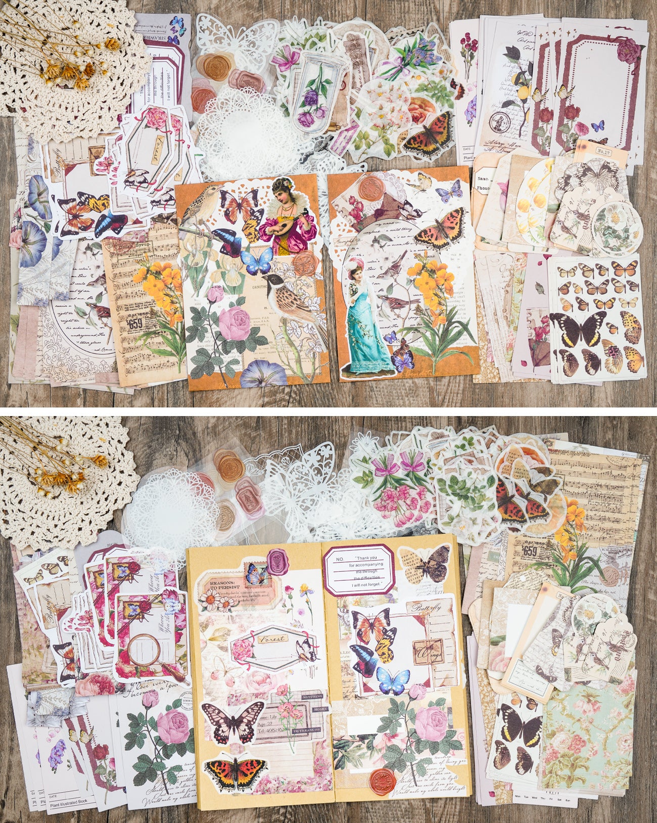 Material Paper - Retro Collage Artistic Scrapbook Paper Pack
