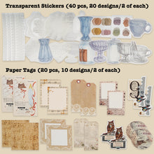 Load image into Gallery viewer, Knaid 260 Pieces Vintage Ephemera Pack Junk Journal Kit Scrapbook Supplies Decoupage Paper Sticker Material for Art Journaling Bullet Journals Planners Collage Craft Notebooks Album Crafter Gifts (Food Notes)
