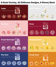 Load image into Gallery viewer, Knaid 80 Pieces Large Size Flower Stickers with Gold Holographic Outlines and Vibrant Colors, Glitter Shiny Floral Waterproof Decorative Decals for Scrapbooking Supplies Junk Journal Bullet Journals Planners Resin Laptops Water Bottles Paper Crafts
