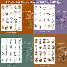 Load image into Gallery viewer, Knaid Flower Eucalyptus Plant Stickers Set (160 Pieces) - PET Transparent Waterproof Decorative Decals for Scrapbook DIY Crafts Album Bullet Journal Planner Water Bottles Phone Cases Laptops
