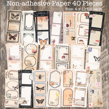 Load image into Gallery viewer, Knaid Junk Journal Kit Vintage Ephemera Bundle Scrapbook Supplies Sticker Paper Material Pack for Art Journaling Bullet Journals Planners Collage Craft Notebooks Decoupage Album Crafter Gifts (Butterfly)
