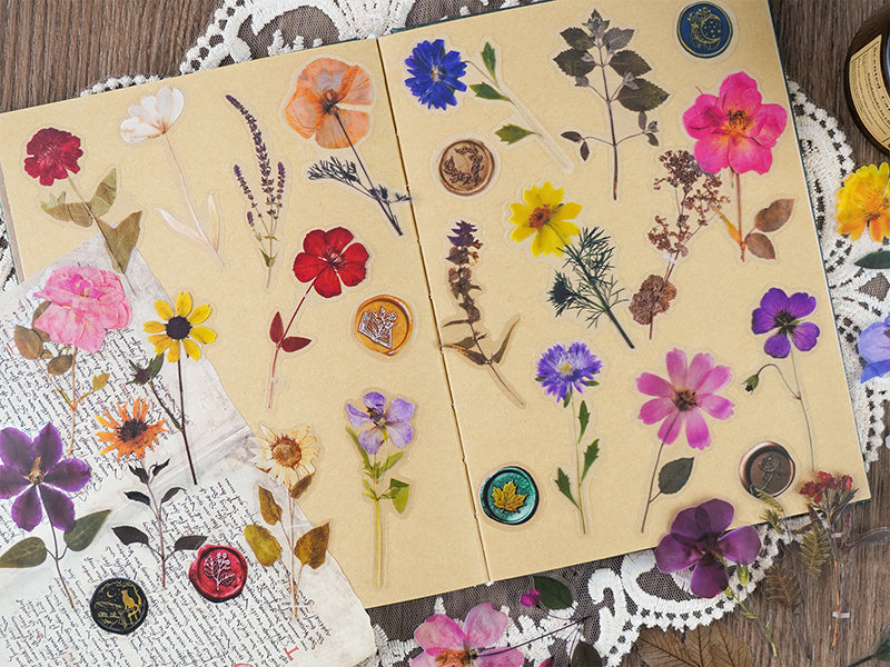 12pcs Dried Real Pressed Flower Stickers dyed pressed flower for phone –  Rosebeading Official