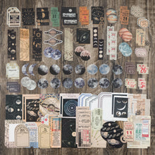 Load image into Gallery viewer, Knaid Vintage Scrapbook Supplies Pack (200 Pieces) for Art Journaling Bullet Junk Journal Planners DIY Paper Stickers Craft Kits Notebook Collage Album Aesthetic Cottagecore Picture Frames (Celestial)
