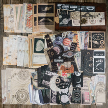 Load image into Gallery viewer, Knaid Vintage Scrapbook Supplies Pack (200 Pieces) for Art Journaling Bullet Junk Journal Planners DIY Paper Stickers Craft Kits Notebook Collage Album Aesthetic Cottagecore Picture Frames (Celestial)
