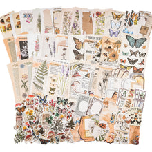 Load image into Gallery viewer, Knaid Vintage Scrapbook Supplies Pack (200 Pieces) for Art Journaling Bullet Junk Journal Planners DIY Paper Stickers Craft Kits Notebook Collage Album Aesthetic Cottagecore Picture Frames (Nature)
