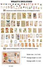Load image into Gallery viewer, Knaid Vintage Scrapbook Supplies Pack (200 Pieces) for Art Journaling Bullet Junk Journal Planners DIY Paper Stickers Craft Kits Notebook Collage Album Aesthetic Cottagecore Picture Frames (Nature)
