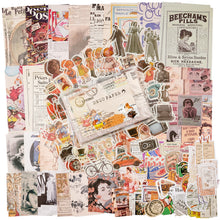 Load image into Gallery viewer, Knaid Vintage Scrapbook Supplies Pack (200 Pieces) for Art Journaling Bullet Junk Journal Planners DIY Paper Stickers Craft Kits Notebook Collage Album Aesthetic Cottagecore Picture Frames (Retro)
