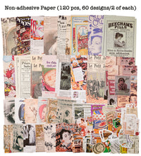 Load image into Gallery viewer, Knaid Vintage Scrapbook Supplies Pack (200 Pieces) for Art Journaling Bullet Junk Journal Planners DIY Paper Stickers Craft Kits Notebook Collage Album Aesthetic Cottagecore Picture Frames (Retro)
